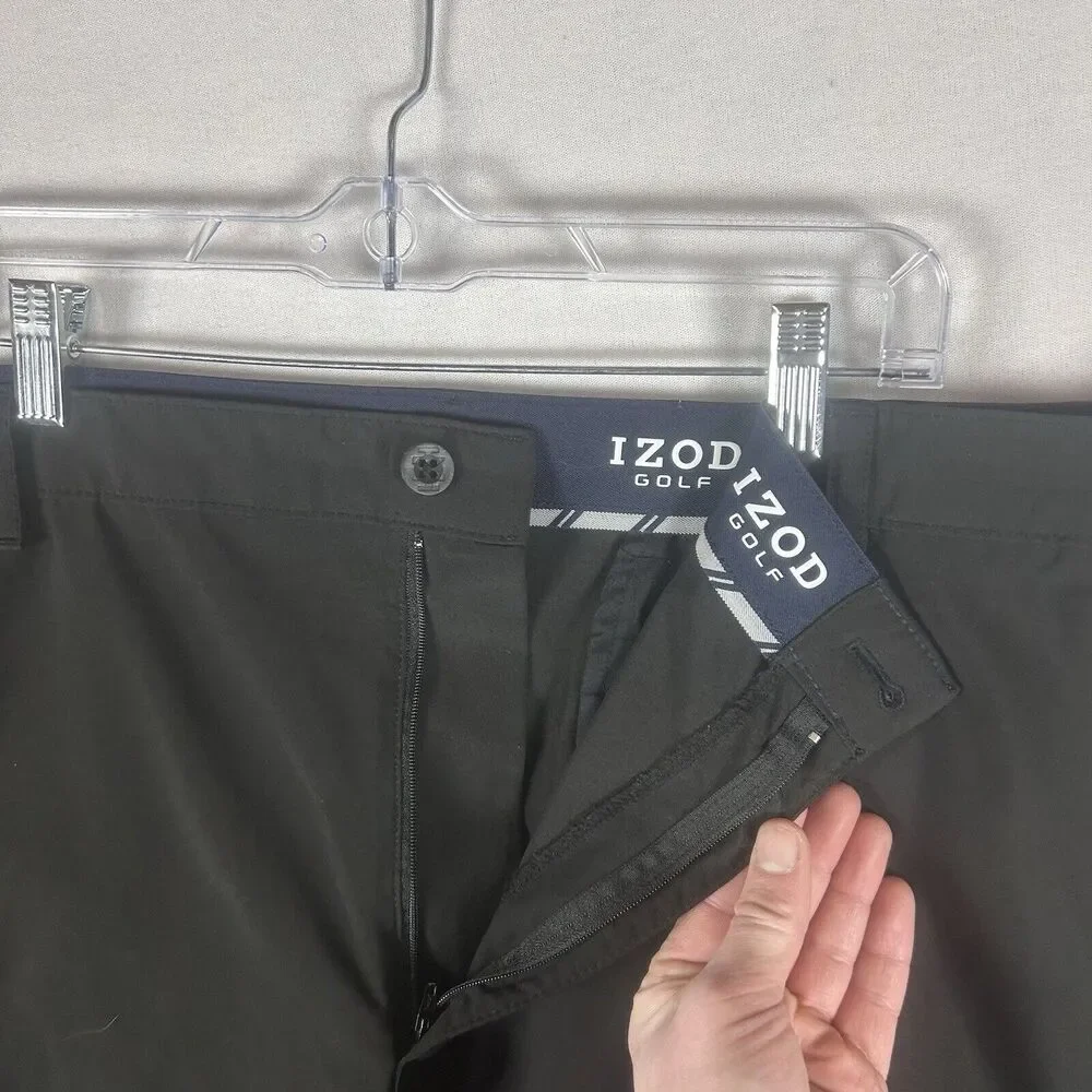 Izod Golf Shorts Mens 44 Casual Blk Khaki Chino Straight Fit Lightweight Pocket